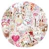 60 Pegatinas Estéticas Rosas para Decorar Cuadernos, Maletas, Escritorios, Computadoras, Diarios y Guitarras, con un Ambiente Femenino