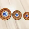 Set de 4 Posavasos Redondos de Ratán Vietnamita Tejidos a Mano para Taza de Té, Tazón, Mesa de Café, Mesa de Comedor, Set de Té al por Mayor