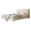 Cama Tongyu de Cuero Vacuno de Primera Capa Especial Estilo Crema Puff Cama de Cuero Simple Lujo Ligero Moderno Nórdico Doble Dormitorio Principal Cama de Cuero