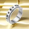 Anel de aço inoxidável europeu e americano cross-border Star Moon non-fading descompressão rotativa anel masculino e feminino nicho de aço titânio