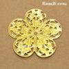 Accesorios DIY Base Joyería Pieza de Flor 37mm Pieza de Flor de Hierro Hueca de Cinco Pétalos Horquilla Flor Plana de Cinco Hojas