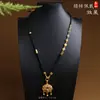 Colgante de Cuerda para Thangka del Dios de la Riqueza de Cinco Vías Hecho a Mano Antiguo Hilo de Ocho Hilos Amuleto de Buda Colgante de Jade Carpa Candado de Oro de Una Oreja con Cuerda