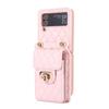 Para Samsung Z Flip3 4 Estuche Pequeño con Tarjetero de Organza y Colgante para Pantalla Plegable Z Flip5 Estuche Protector