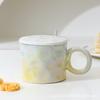 Taza de cerámica rosa de estilo coreano ins de alta apariencia con tapa cuchara corazón de niña hogar desayuno avena agua Taza