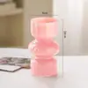 Jarrón de vidrio hidropónico semi-transparente estilo Ins retro, botella pequeña rosa para decoración de entrada de sala de estar, adorno artesanal para arreglos florales