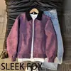 Chaqueta Simple Patchwork con Solapa de Calle para Hombre Otoño de Alta Gama Fresca Pícara Hombro Estándar Cortavientos Chaqueta Corta de Béisbol