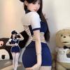 Gui Yun velocidad de ataque de cabina uniforme sexy de azafata hueco profesional cos traje de baño conjoined puro want falda de cadera traje de lencería mujeres