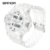 Reloj SANDA para estudiantes, doble pantalla, textura de mezclilla, reloj electrónico multifuncional, reloj electrónico deportivo impermeable transfronterizo