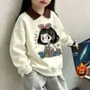 Sudadera de Dibujos Animados para Niños 2026 Otoño/Invierno Nuevo Estilo Sudadera de Algodón con Cuello Solapa para Niñas Pulóver Moderno Camiseta Básica para Niños Mayores