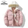 Chaqueta de Algodón Gruesa Acolchada Resistente al Viento Cálida para Hombre y Mujer Mismo Estilo Exterior Otoño e Invierno Vacaciones Chaqueta de Algodón con Capucha Se Puede Personalizar con Logo