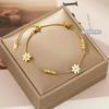 Tobillera Trendy de Acero de Titanio Doble Cara Doble Capa Corazón para Mujer Chapada en Oro de 18K Nueva Versátil Colección para el Pie, Selección Sin Preocupaciones