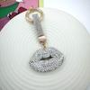 Produto Acabado com Diamantes, Boca Amarela Cheia de Diamantes, Argila Macia Joias Criativas Chaveiro Pingente Acessórios Pingente de Bolsa DIY