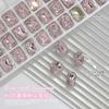 Arte de Uñas Diamantes de Cristal Irregulares Rosa de Fondo Puntiagudo, Diamantes de Corazón Inclinados, Decoraciones para Uñas de Gota de Agua con Forma de Hacha, Aurora