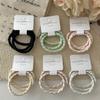Paquete de 3 Cuerda para el Cabello Twill Nuevo Color Corea del Sur Alta Elasticidad Simple Elegante Combinable Goma Tendón Coleta Anillo Diario para el Cabello