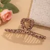 Grampo de cabelo de garra de verão estilo japonês e coreano de alta qualidade com estampa de leopardo para mulheres, grampo de cabelo grande de liga, acessório de cabelo tipo pinça de tubarão, atacado de grampos de cabelo