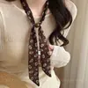 Lenço de Seda Retrátil com Padrão Paisley Estilo Old Money Vintage para Mulheres, Lenço de Pescoço Longo com um Toque Único de Luxo, Acessório de Primavera e Verão
