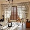 Cortina de Gasa Estilo Chino Estilo Antiguo Nuevo Estilo Estancia en Casa Estudio Sala de Té Estilo Zen Tinta de Bambú Semisombreado Lino Mosquitera