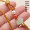 Corda para Colar Amuleto da Sorte Rosto Sorridente, Cordão para Colar Pingente de Jade Versátil Estilo Chinês, Pingente de Joia Trançado, Cordão de Pescoço Dourado Atacado