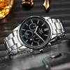 Reloj de cuarzo caliente transfronterizo AL POR MAYOR aleación tres ojos Reloj de Negocios para Hombre correa de acero calendario Reloj de moda para hombre
