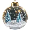 Adorno de bola luminosa transparente navideño transfronterizo, bola de cristal 3D, decoración de escena de ambiente festivo para árbol de Navidad, adorno colgante