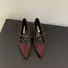 Sapatos de Suede Pontudos Estilo Francês para Noite Femininos 2026 Novo Modelo, Perfeitos para Combinar com Saias, Deslumbrantes Sapatos Mary Jane Baixos