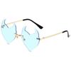 2022 Nuevas gafas de sol irregulares de moda europea y americana Bull Demon, gafas sin montura con personalidad, gafas de sol de fiesta de bola