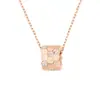 Collar con Colgante de Cruz de Nácar Natural Versión Alta Familia Shang X Accesorios de Alta Gama para Mujer Exquisito Lujo Ligero Nicho Oro Rosa Clavícula
