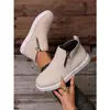 Zapatos casuales de talla grande para mujer transfronterizos para otoño e invierno, zapatos casuales de caña alta con doble cremallera para mujer transfronterizos europeos y americanos al por mayor