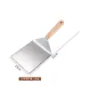 Espátula de cocina de acero inoxidable con mango de madera de haya, espátula para freír bistecs, espátula para teppanyaki y panqueques, espátula de mano para panqueques, espátula para bistecs