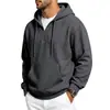 Sudadera con capucha para hombre de textura gofre, de moda, para otoño e invierno, corte holgado, con cremallera y bolsillos, en stock