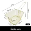 Cesta de Fritura Quadrada Mini Metal Cesta de Fritura para Batata Frita Peneira de Malha Frango Pipoca Restaurante Lanche Lanche Cesta de Fritura Atacado