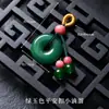 Pingente de Vidro Estilo Chinês Imitação de Jade Borboleta Vagem de Lótus Pequeno Charme Acessório DIY Feito à Mão Pulseira Broche Hanfu Qipao