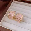 Brincos de prata com banho de ouro real 18k, gota de óleo, estilo retrô super fada, doce, alto padrão, atacado feminino