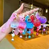 Pingente de Sino de Vento Luminoso Fofo, Chaveiro de Areia Movediça em Óleo, Pingente Exquisito para Mochila de Casal, Pingente de Cristal, Pequeno Presente