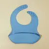 Baberos Ajustables para Niños, Bolsillos de Comida Tridimensionales de Color Sólido Extraíbles, Bolsillos Anti-Suciedad para Saliva, Baberos Impermeables para Bebé