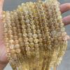 Fornecido Diretamente pelo Fabricante, Cristais Naturais de Cabelo Dourado Transparente Gelo Contas Soltas 6mm Cristal de Cabelo Amarelo Contas Redondas Acessórios para Pulseira DIY Contas Atacado