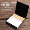 Paquete al por mayor de 10 cajas de cigarrillos gruesas de acero inoxidable a prueba de presión y humedad, paquete de cigarrillos con caja de cigarrillos portátil de metal con tapa abatible de cuero