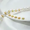 Anillo con Abalorio de Guirnalda de Zirconia de Color Chapado en Oro de 18 Quilates Anillo Pequeño Separador de Flor Pulsera de Abalorios Hecha a Mano DIY Accesorios de Joyería
