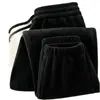 Pantalones de chándal de peso pesado con forro polar de doble cara, otoño e invierno, engrosados, de corte holgado, casuales, cálidos y adecuados para usar como ropa exterior, pantalones largos para hombre