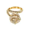 Anillo de Flor de Rosa de Lujo Ligero para Mujer, Chapado en Oro, Engastado con Circonita, Anillo Abierto Ajustable para Dedo Índice, Moderno, Personalizado, Joyería de Anillo Versátil