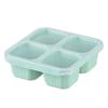 Caixa de alimentos de trigo Caixa de lanches de quatro compartimentos Tampa transparente Prato de lanche Caixa de frutas secas Cozinhar caixa de chá Prato de lanche de manutenção fresca