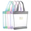 Bolsa de malla portátil con cremallera, bolsa transparente para documentos tamaño A4, bolso de mano para estudiantes, bolsa para libros, bolsa de aprendizaje, libros de texto.