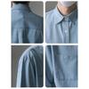 Camisa de Manga Corta para Hombre Estilo Coreano INS a la Moda Guapo Top de Verano Holgado Casual Manga Media Camisa de Mezclilla Lavada para Hombre