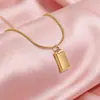 Collar de Acero Inoxidable Lele Jewelry para Mujer, Colgante Cuadrado Pequeño de Verano de Gama Alta, Accesorios Electrochapados, Cadena Simple para Clavícula