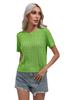 Tricô Pulôver de Manga Curta Torcido Primavera e Verão Novo Gola Redonda Cor Sólida Tricô Feminino Amazon Europeu e Americano Transfronteiriço Roupas Femininas