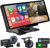 Console central de gravação dupla HD 4K tela de celular CarPlay/AUTO Bluetooth imagem de ré controle de voz registro de direção