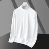 Camiseta Casual de Manga Larga con Cuello Alto para Hombre, Nueva Tendencia 2025, Versátil, Capa Base, Camisa de Otoño