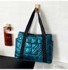 Bolso de mujer, bolso de algodón transfronterizo, nuevo bolso de mujer 2025, bolso de plumas, bolso de hombro a cuadros, bolso de mano de gran capacidad, moderno