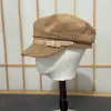 Gorra de Marinero de Ala Plana con Hebilla Retro para Mujer Moda Otoño Invierno Versátil Lana Cálida Gorra de Periódico Hace que la Cara Parezca Más Pequeña Gorra de Pico de Pato