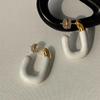 Aretes de Esmalte Verde Diseño Nicho Lujo Accesible Alta Gama Nuevos Aretes de Moda Aretes Colgantes Cuadrados con Esmalte
